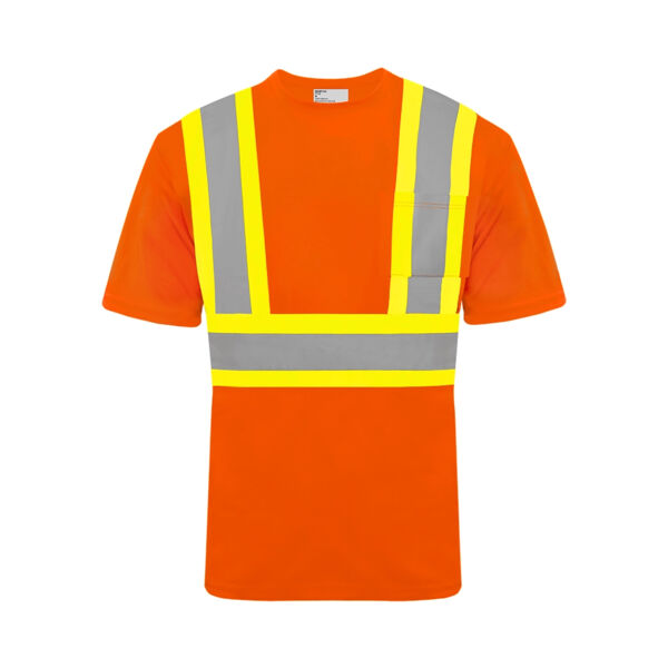 Short Sleeve Polyester Traffic T-Shirt, 4″ Refl. Tape Thumbnail