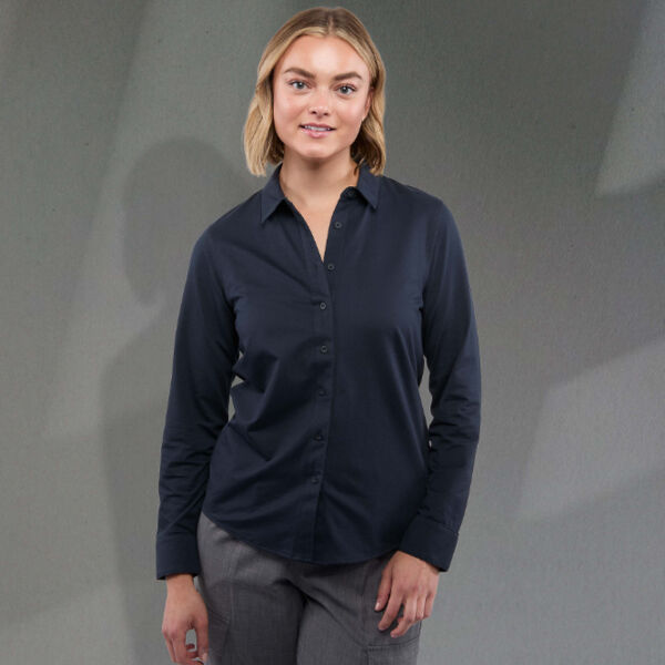 TATRA Eco Long Sleeve Knit Button Up Shirt Thumbnail