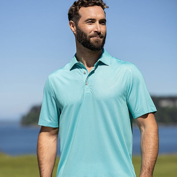 Cutter & Buck Pike Eco Shadow Check Print Recycled Mens Polo Thumbnail